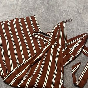 Brown flared jump suit